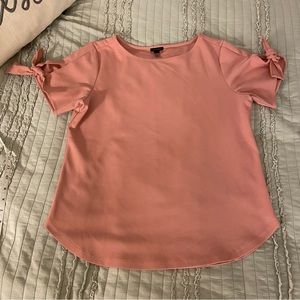 Ann Taylor Womens Pink/ Rosa Cute Tie Sleeve Blouse; Medium